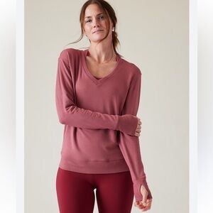 Athleta Sunrise V-Neck Sweater Size M